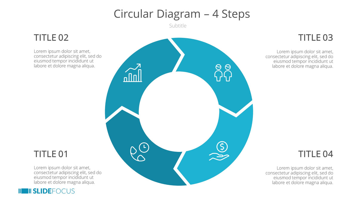 Circular Diagram 4 Steps Slidefocus Presentation Made Simple 3355