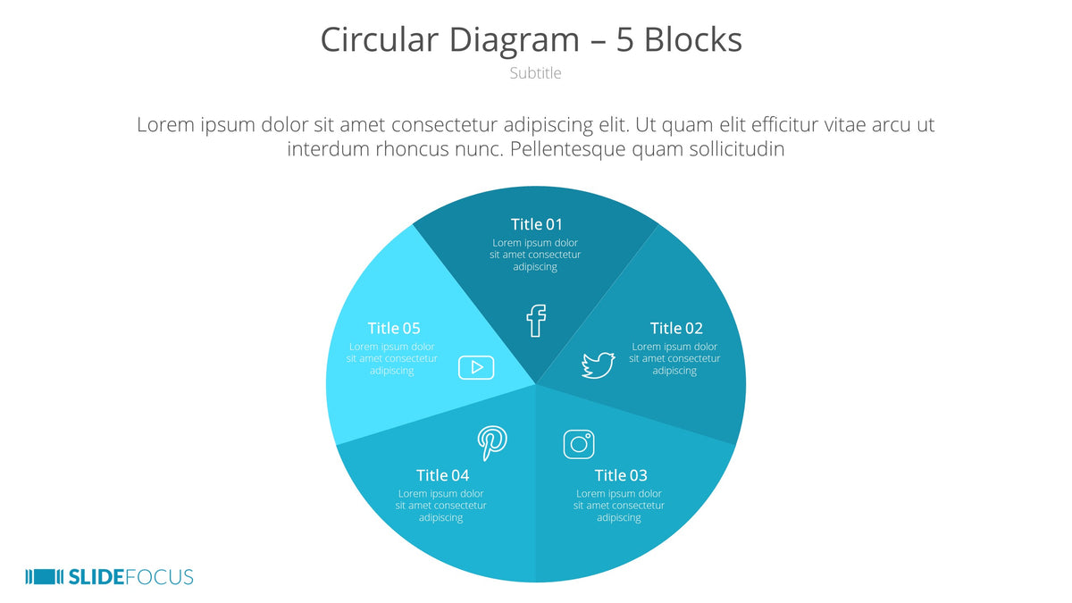 Circular Diagram 5 Blocks Slidefocus Presentation Made Simple 6108