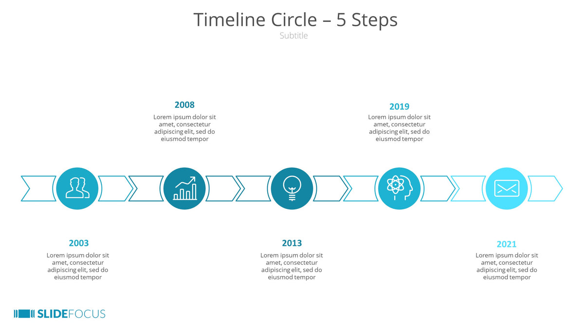 Timeline Circle 5 Steps Slidefocus Presentation Made Simple 0040