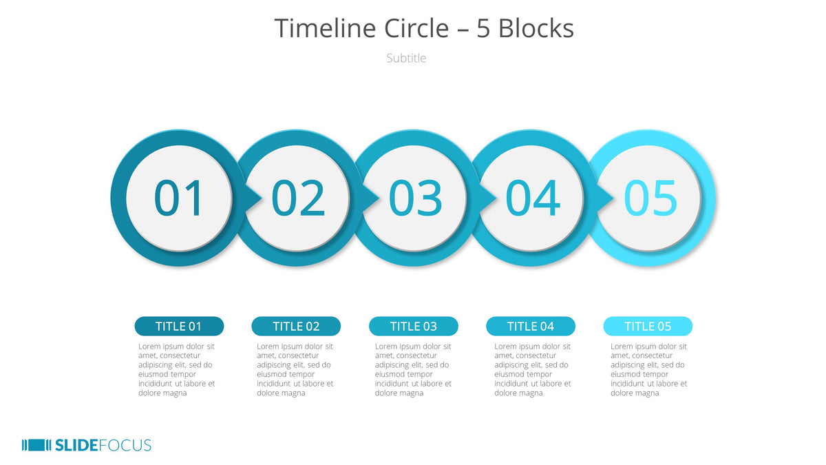 Timeline Circle 5 Blocks Slidefocus Presentation Made Simple 7441