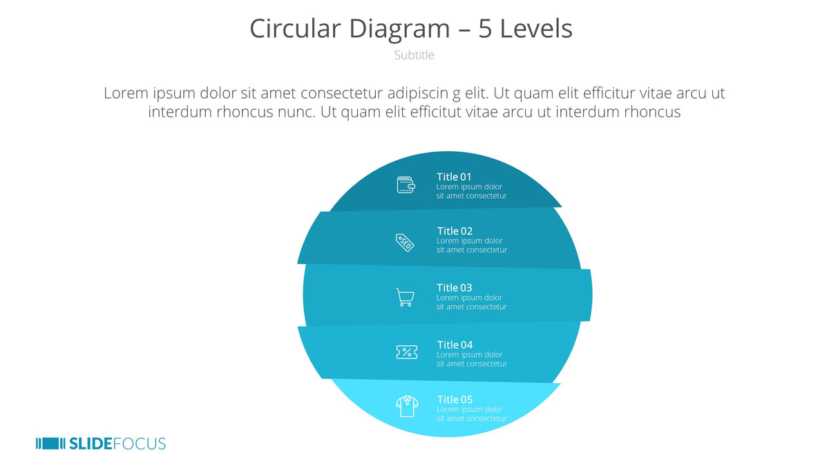 Circular Diagram 5 Levels Slidefocus Presentation Made Simple 0207