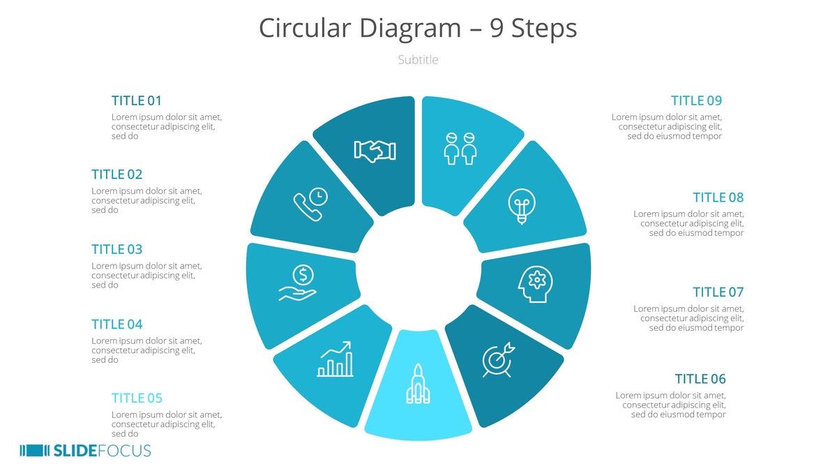 Circular Diagram 9 Steps Slidefocus Presentation Made Simple 3985