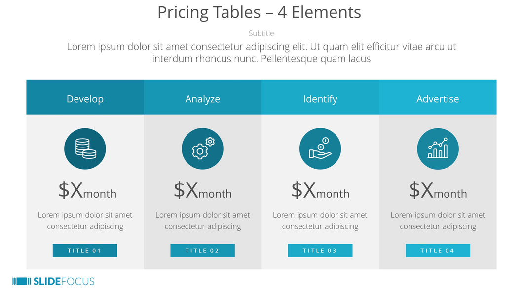 Pricing Tables 4 Elements