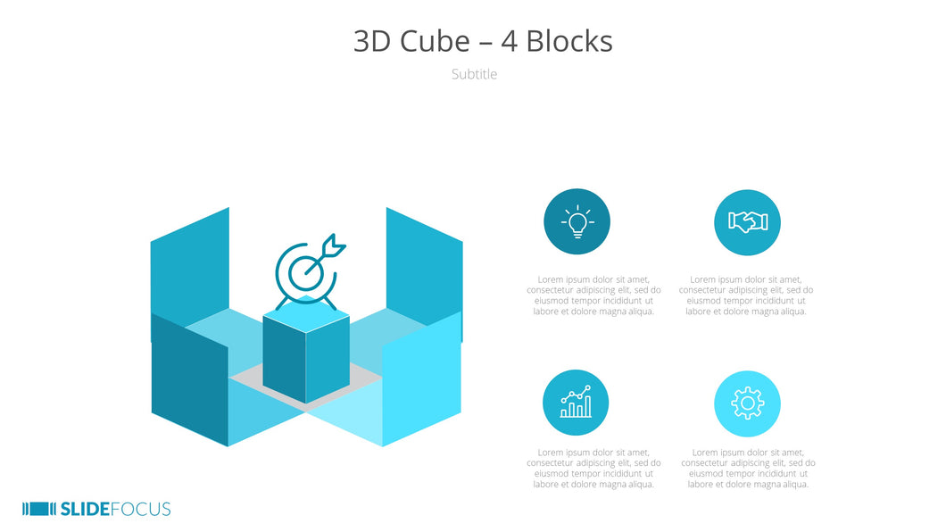 3D Cube 4 Blocks