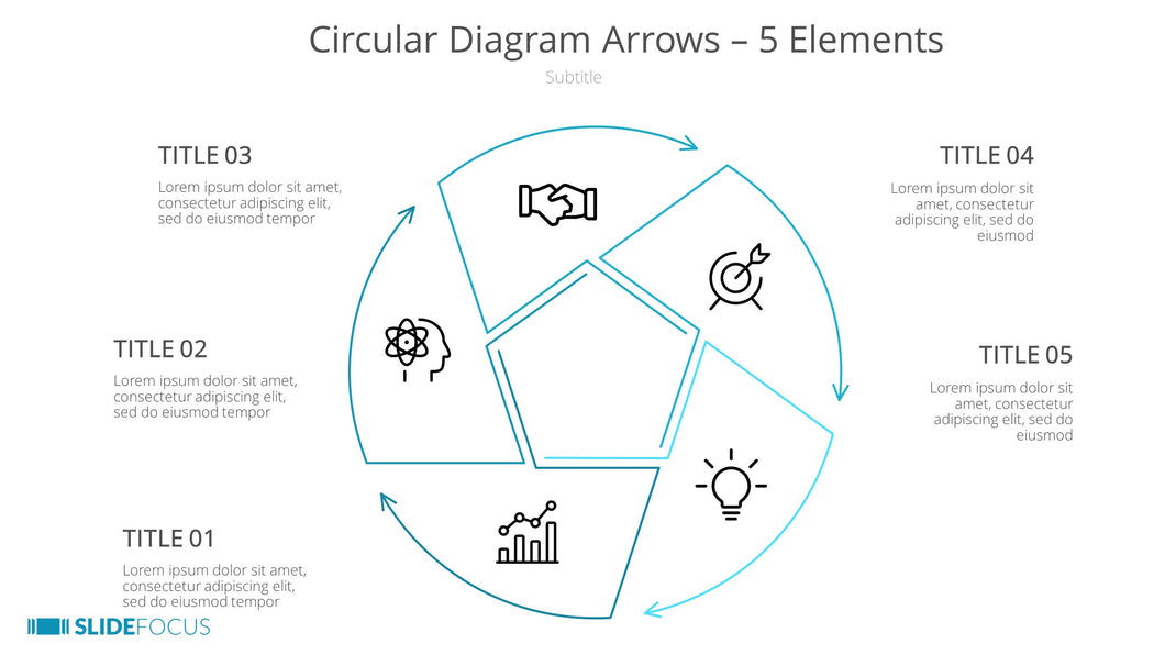 Circular Diagram Arrows 5 Elements