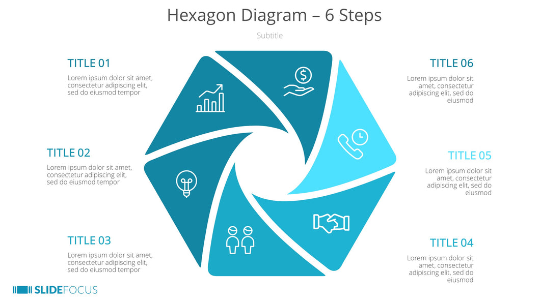 Hexagon Diagram 6 Steps