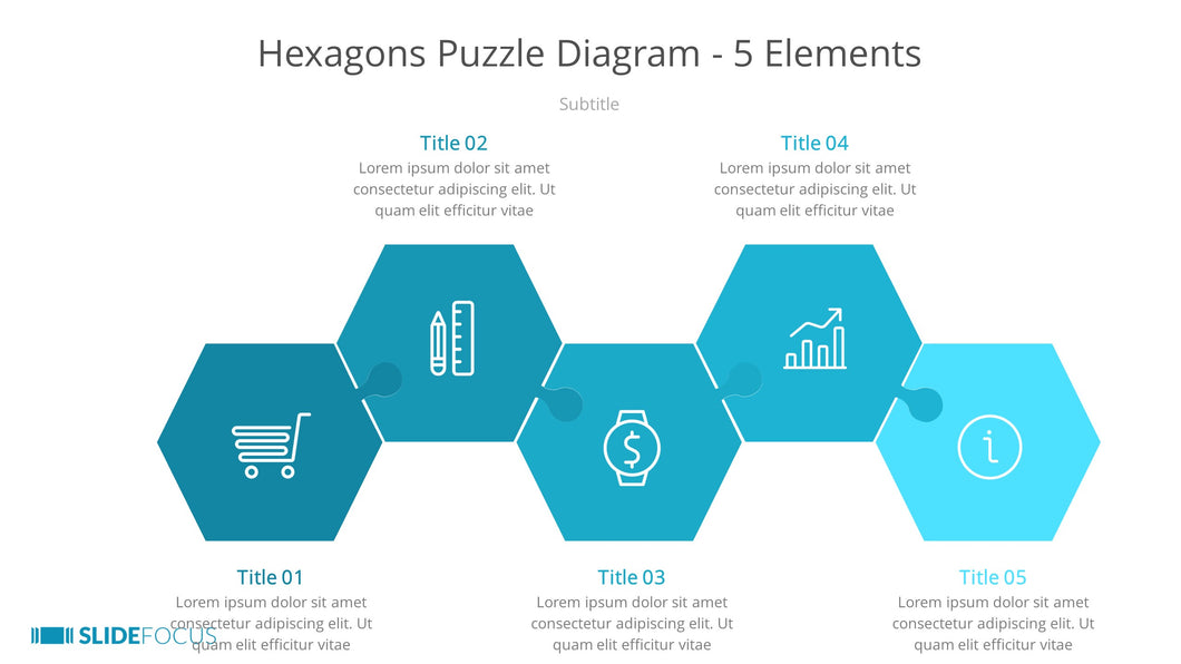 Hexagons Puzzle Diagram 5 Elements