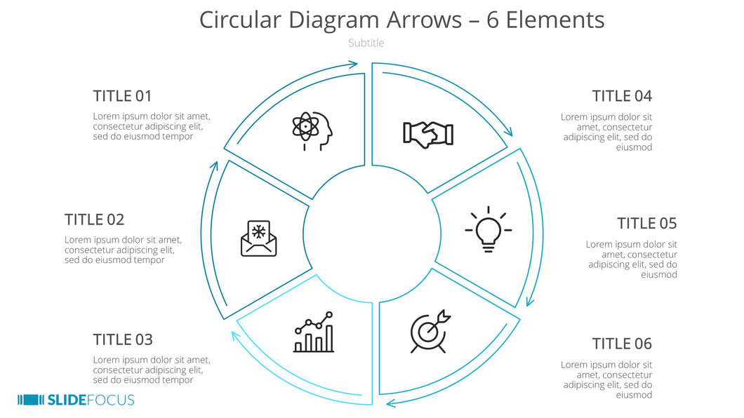 Circular Diagram Arrows 6 Elements