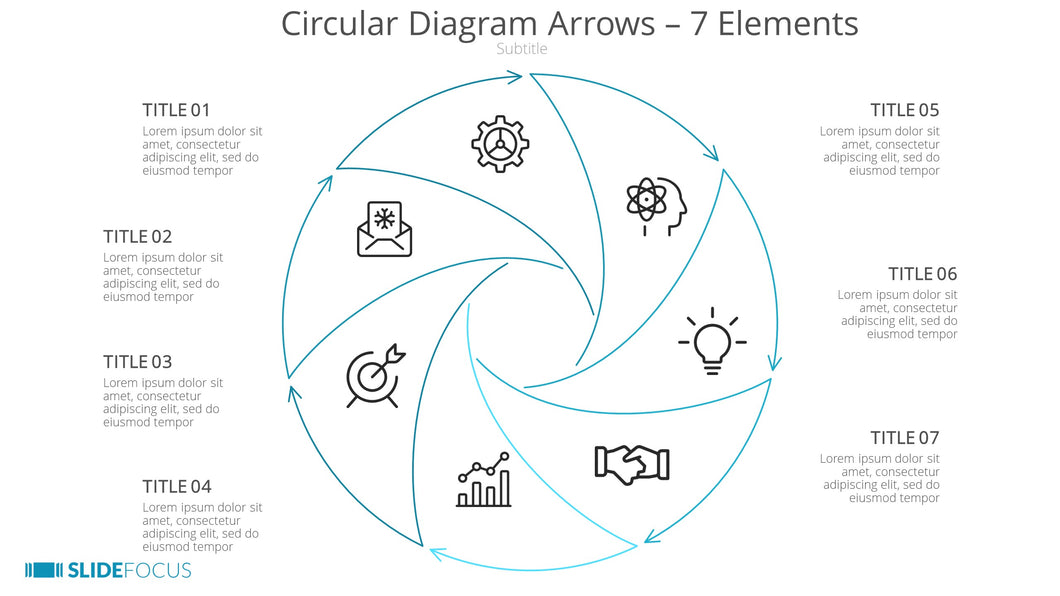 Circular Diagram Arrows 7 Elements