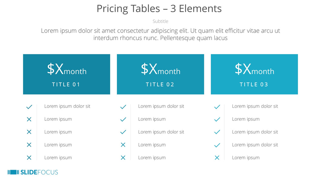 Pricing Tables 3 Elements