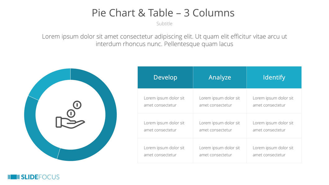 Pie Chart Table 3 Columns