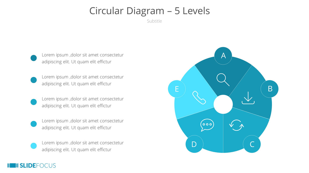 Circular Diagram 5 Levels Slidefocus Presentation Made Simple 0875