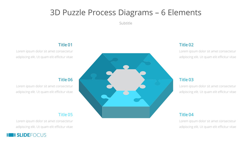 3D Puzzle Process Diagrams 6 Elements