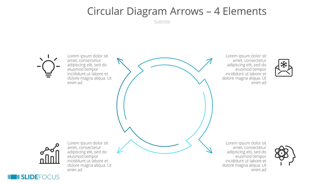 Circular Diagram Arrows 4 Elements