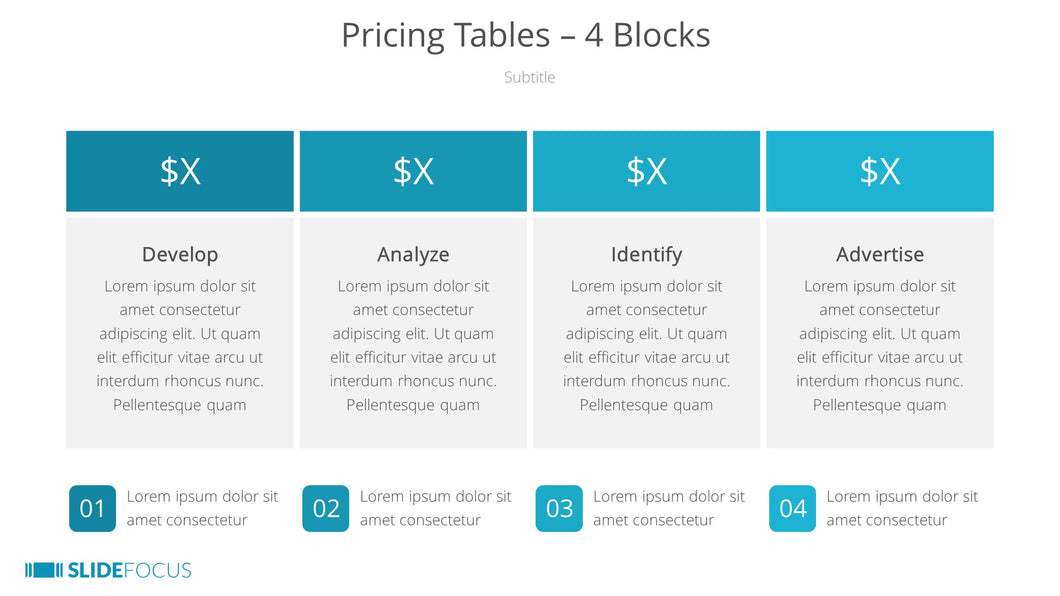 Pricing Tables 4 Blocks