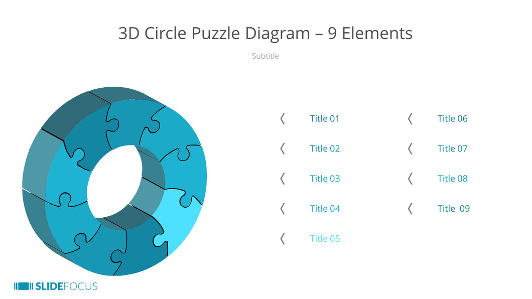 3D Circle Puzzle Diagram 9 Elements