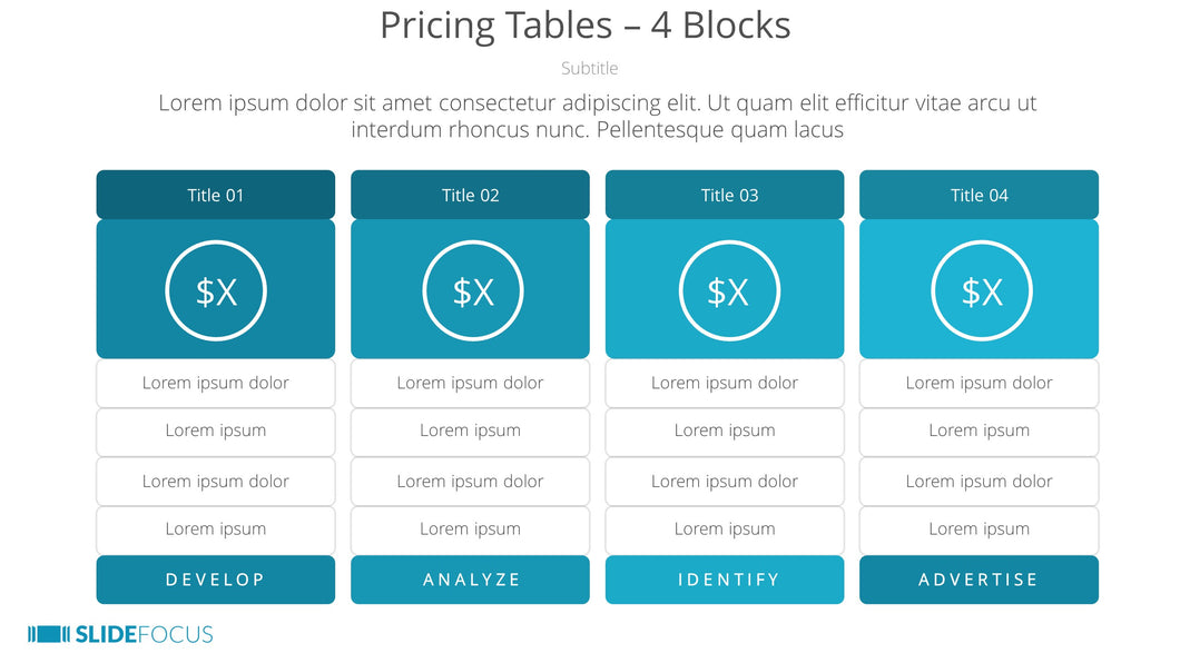 Pricing Tables 4 Blocks