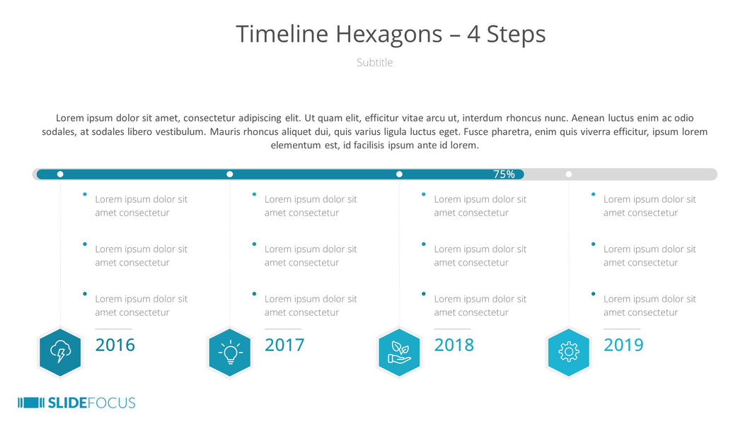 Timeline Hexagons 4 Steps