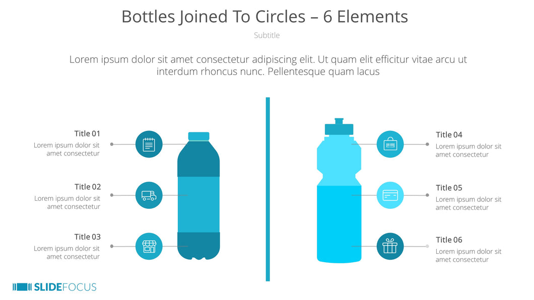 Bottles Joined To Circles 6 Elements