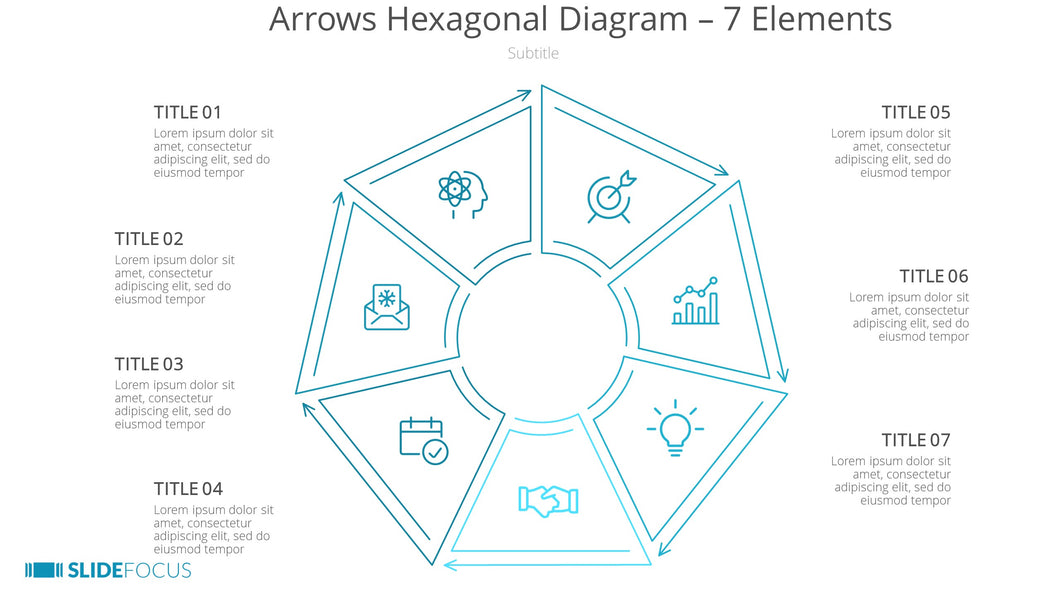 Arrows Hexagonal Diagram 7 Elements