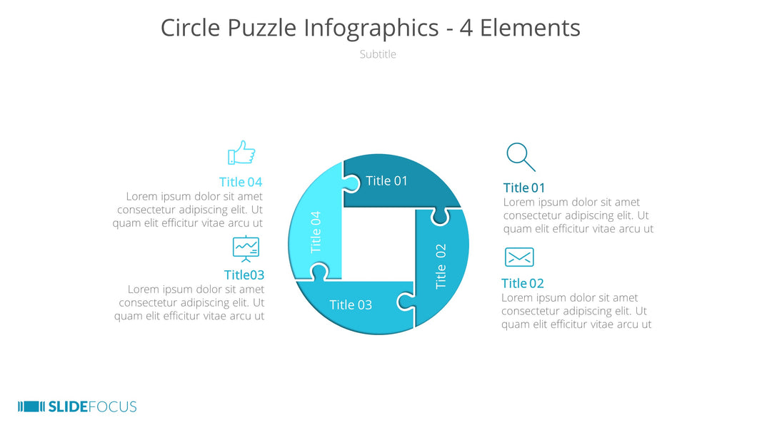 Circle Puzzle Infographics 4 Elements
