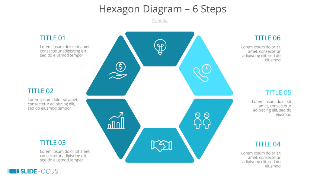 Hexagon Diagram 6 Steps