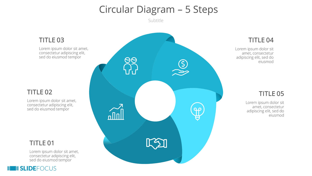 Circular Diagram 5 Steps Slidefocus Presentation Made Simple 0240