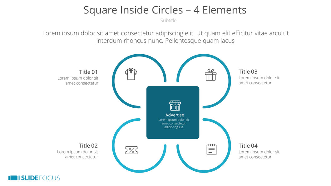 Square Inside Circles 4 Elements
