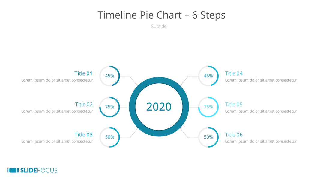 Timeline Pie Chart 6 Steps