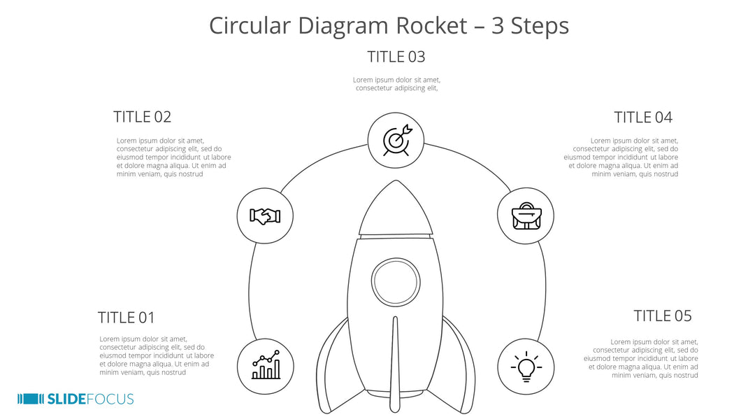 Circular Diagram Rocket 3 Steps