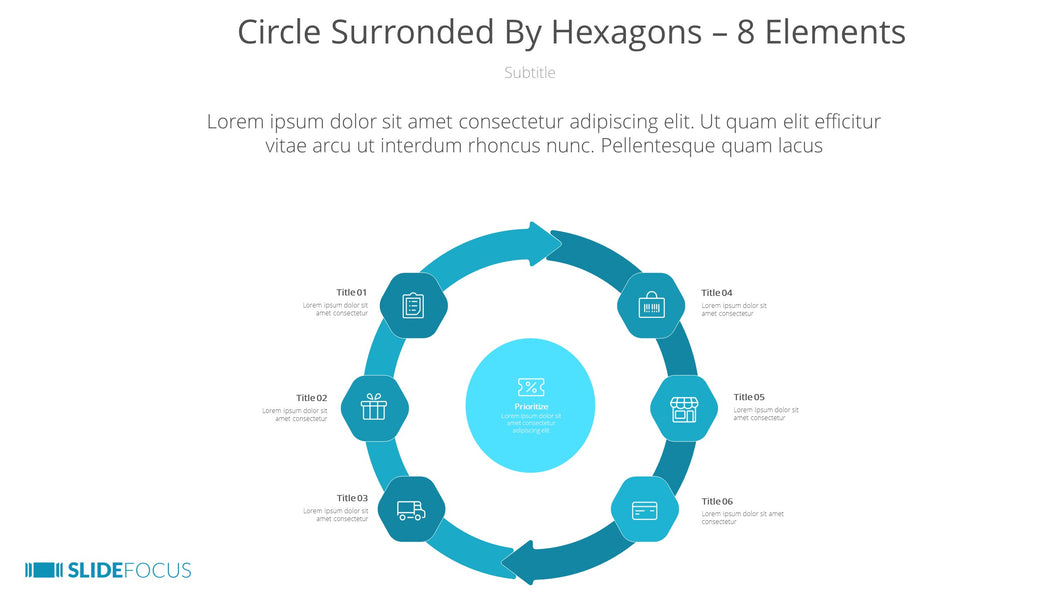 Circle Surronded By Hexagons 8 Elements