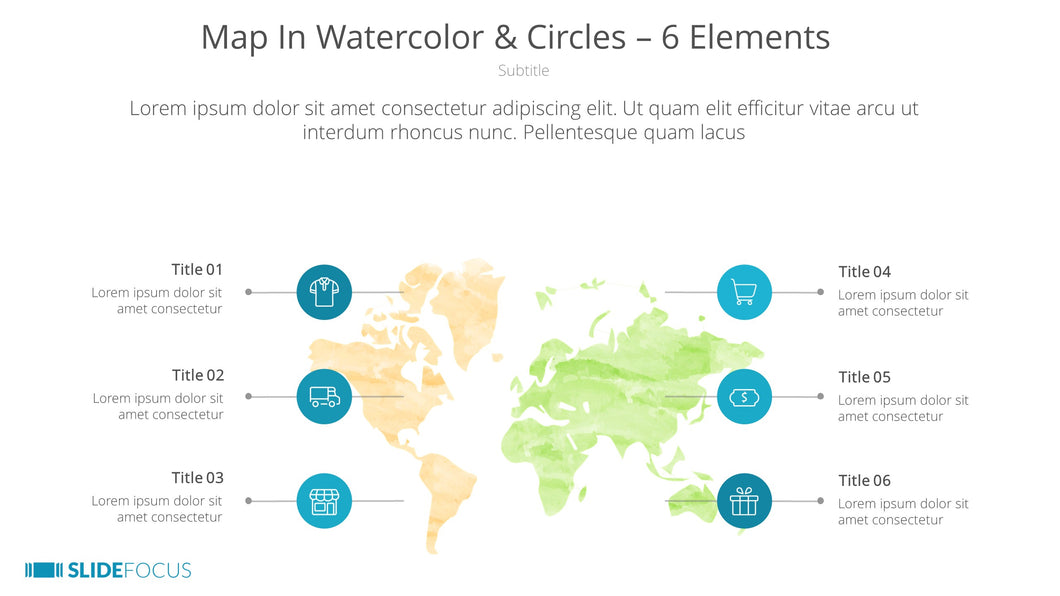Map In Watercolor Circles 6 Elements