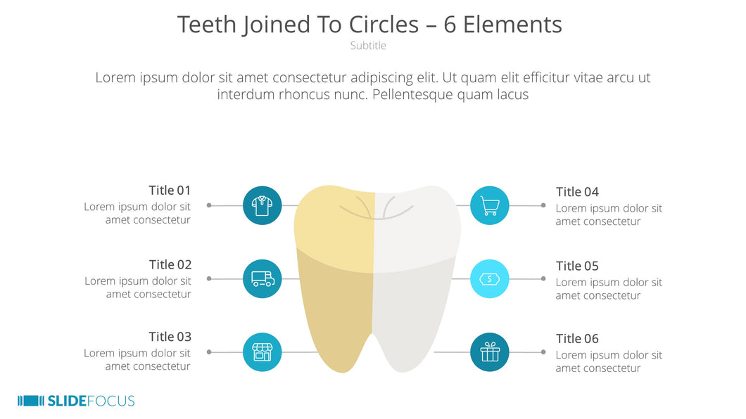Teeth Joined To Circles 6 Elements