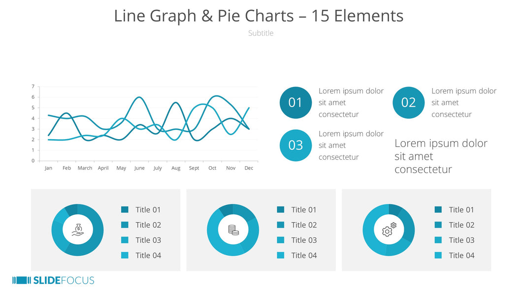 Line Graph Pie Charts 15 Elements