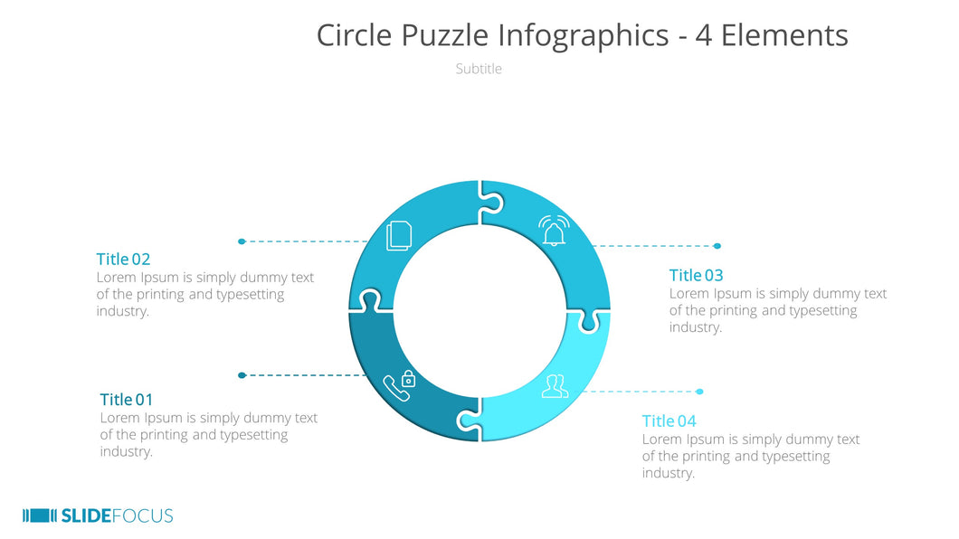 Circle Puzzle Infographics 4 Elements