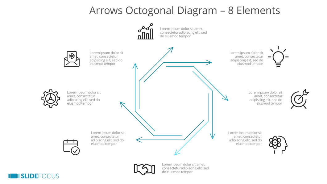 Arrows Octogonal Diagram 8 Elements