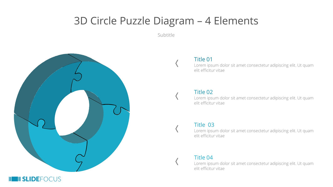 3D Circle Puzzle Diagram 4 Elements