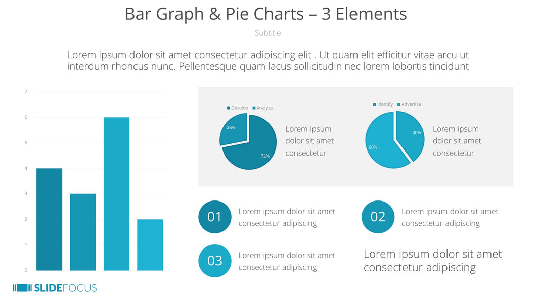 Bar Graph Pie Charts 3 Elements