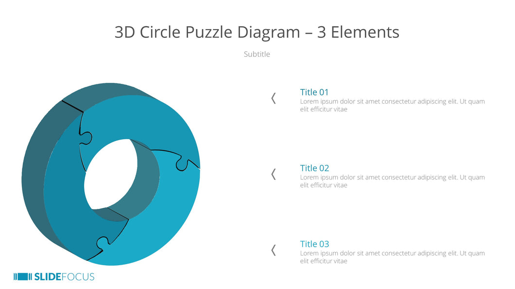 3D Circle Puzzle Diagram 3 Elements