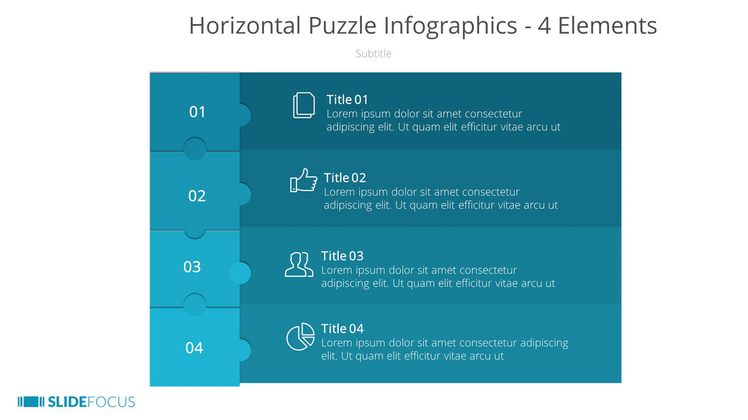 Horizontal Puzzle Infographics 4 Elements