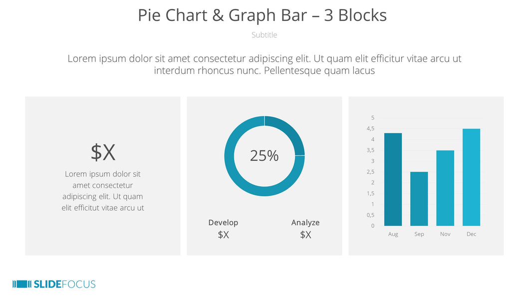 Pie Chart Graph Bar 3 Blocks