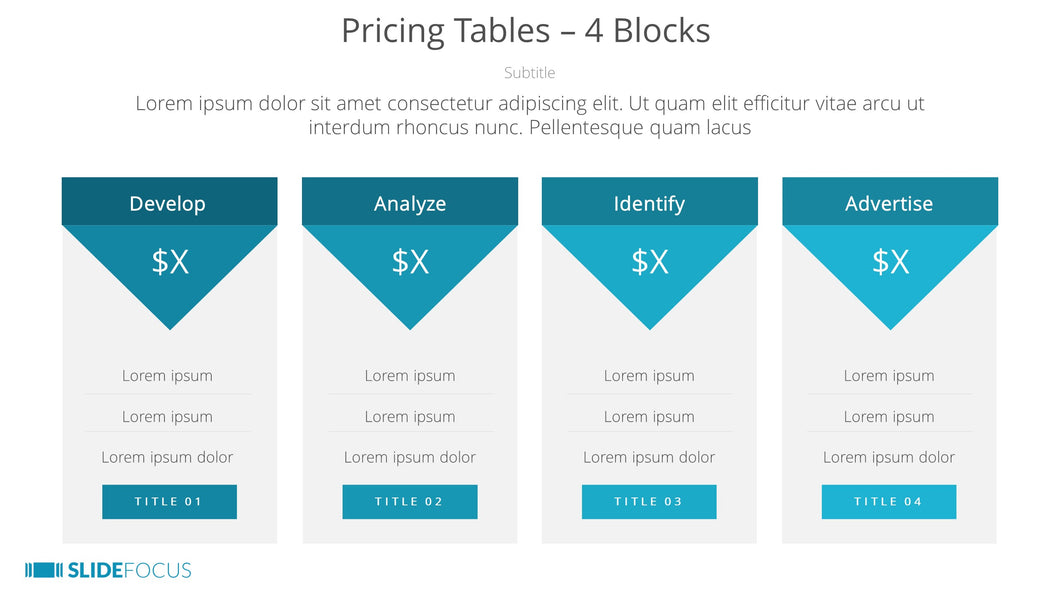 Pricing Tables 4 Blocks