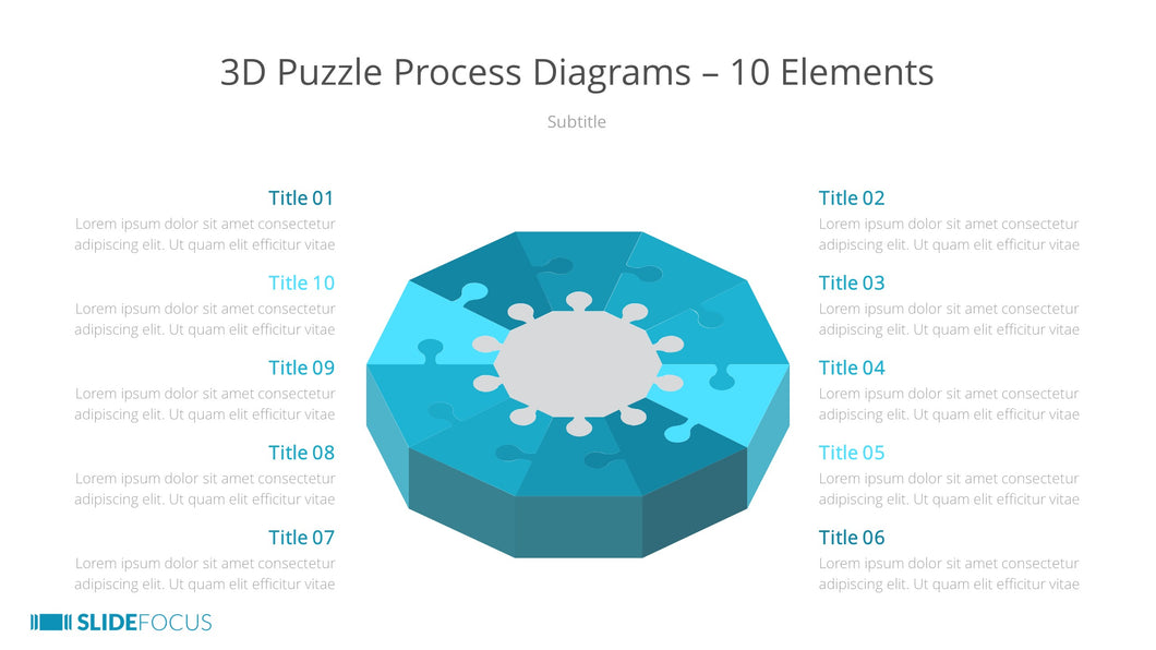 3D Puzzle Process Diagrams 10 Elements
