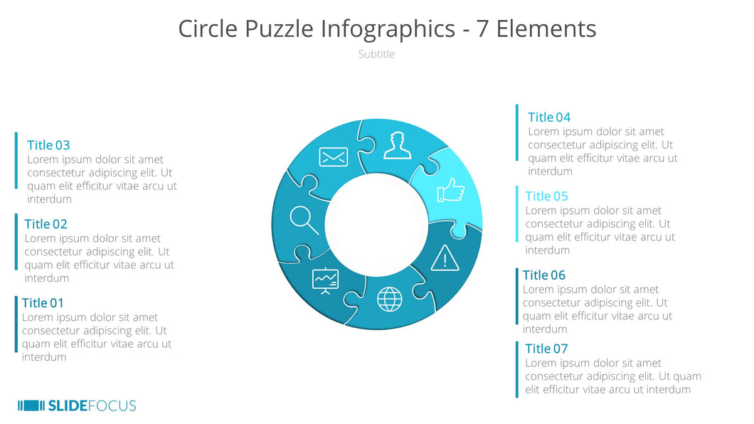 Circle Puzzle Infographics 7 Elements
