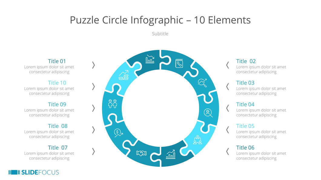 Puzzle Circle Infographic 10 Elements