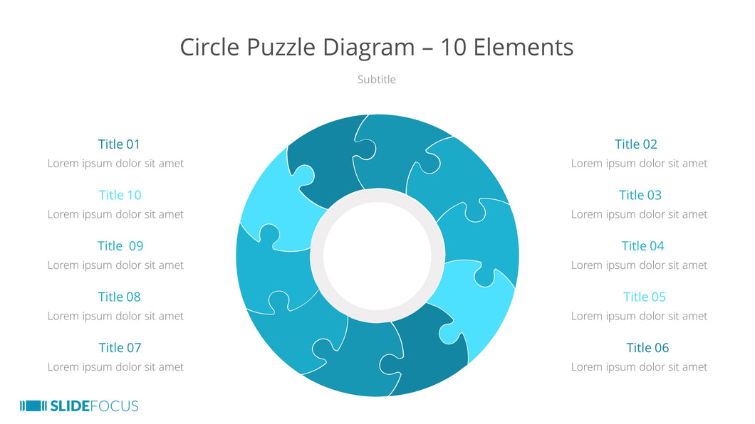 Circle Puzzle Diagram 10 Elements