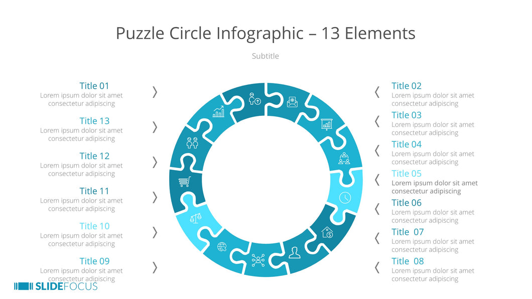 Puzzle Circle Infographic 13 Elements