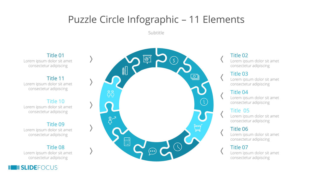 Puzzle Circle Infographic 11 Elements