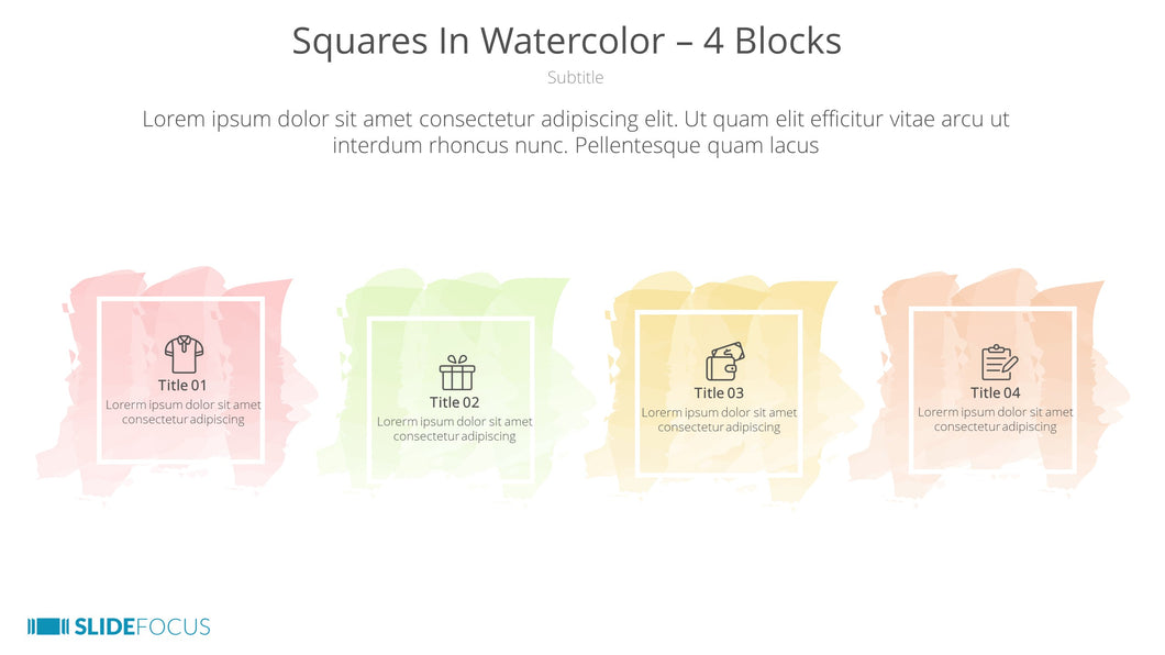 Squares In Watercolor 4 Blocks
