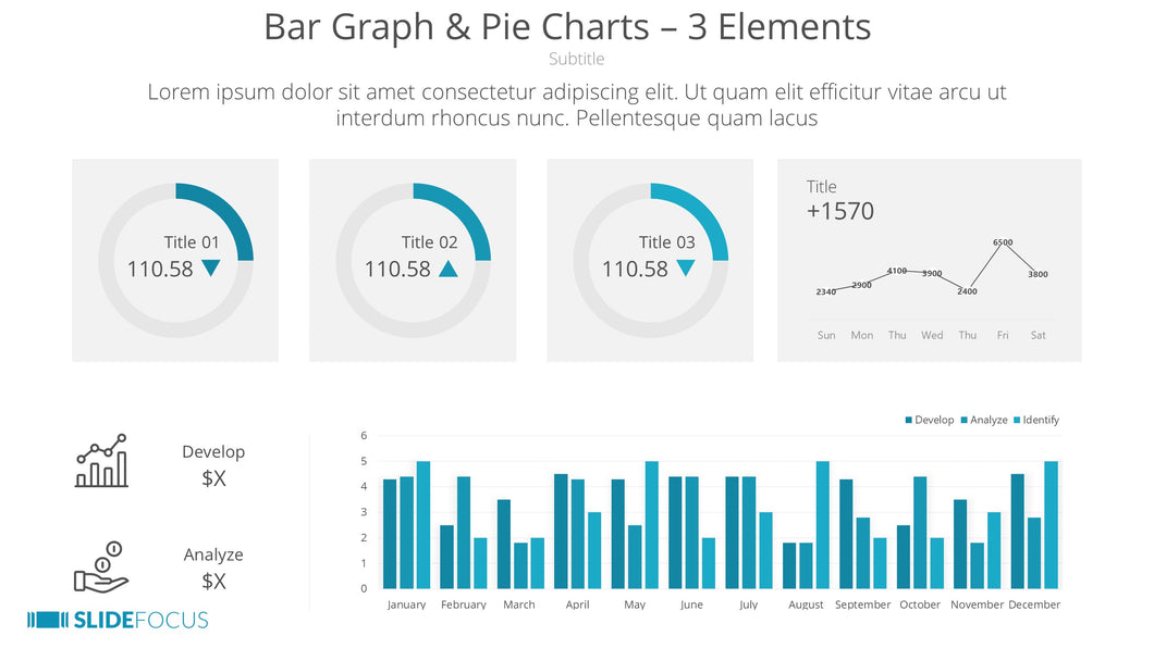 Bar Graph Pie Charts 3 Elements
